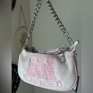 Viral Juicy Couture UK Scottie Dog Y2K style Pink & Beige Shoulder Bag